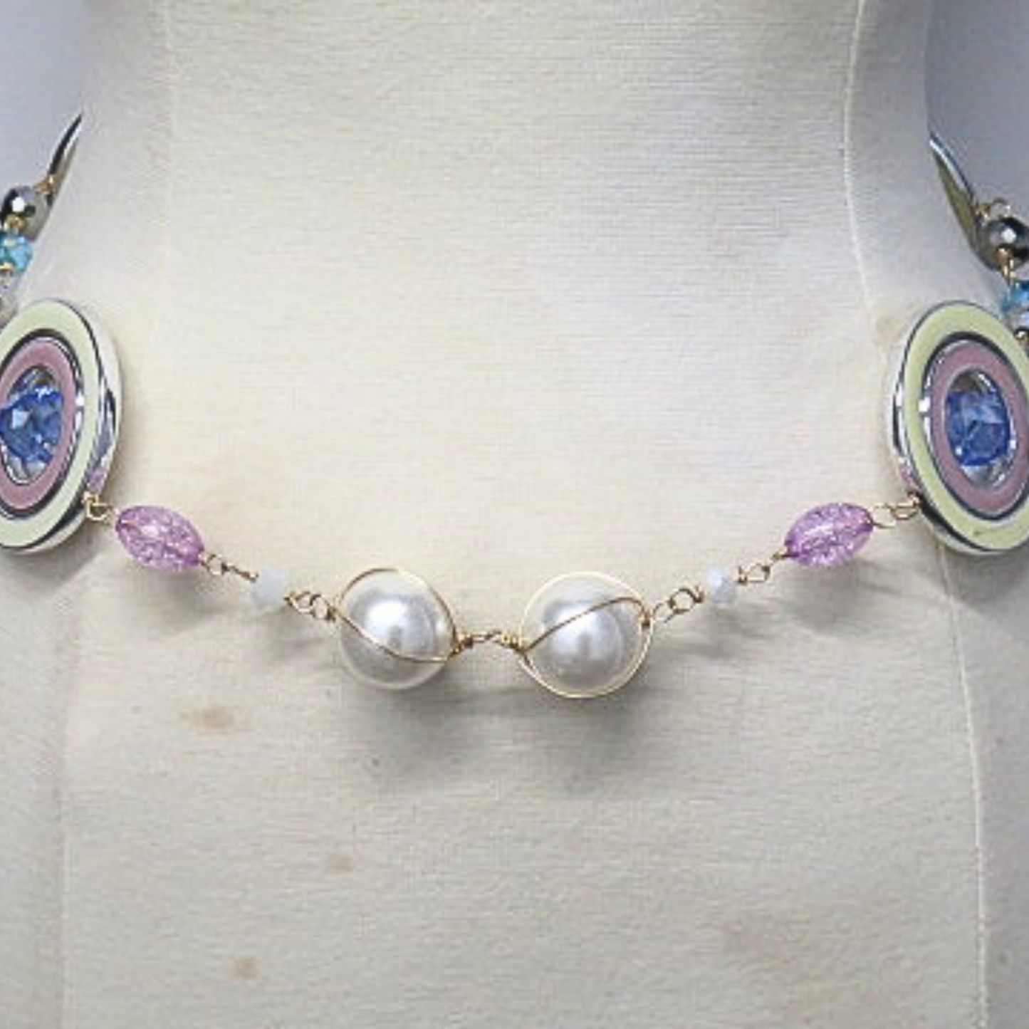 Handmade Multicolor Statement Chain Belt Pearl Beaded Adjustable Waist Belt
