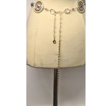 Handmade Multicolor Statement Chain Belt Pearl Beaded Adjustable Waist Belt