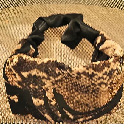 Women's Faux Snakeskin Chiffon Scarf & Headband Set | Python Print Long Neck Scarf | One Size Fits All Wild Style Accessory Set