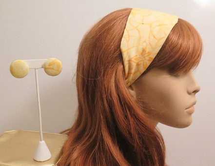 yellow headband and matching earring