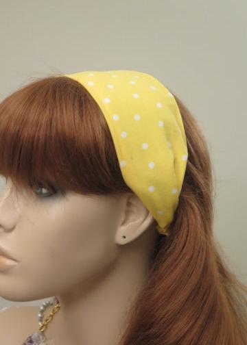 yellow White dots headband