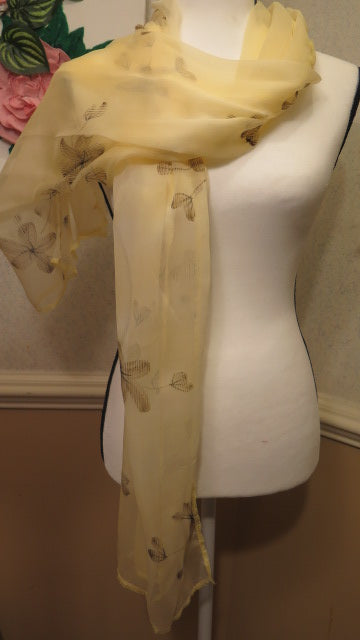 Handmade red and yellow wrap scarf for women
