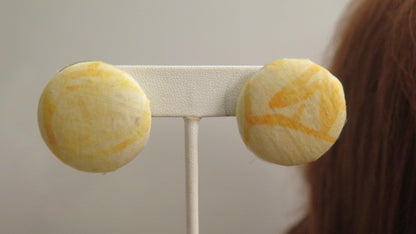 Yellow fabric earring