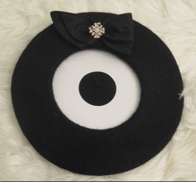 black wool beret