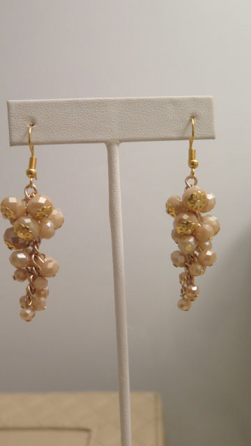 brown cluster earring