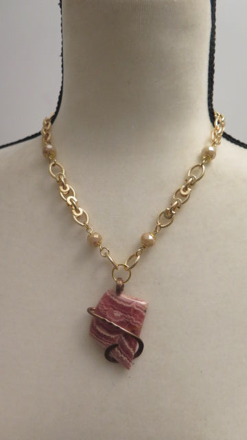 brown wired necklace