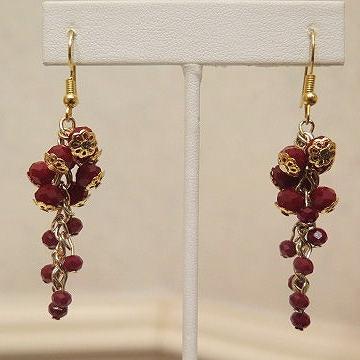 classic red cluster earring