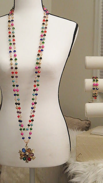 colorful double beads jewelry set