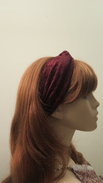 deep red turban headband