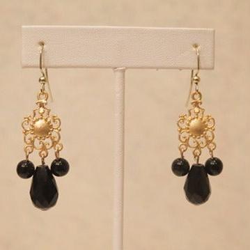 gold black earring