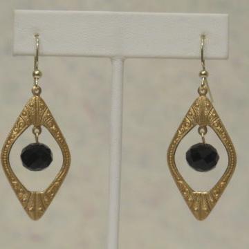 gold black vintage earrng for women