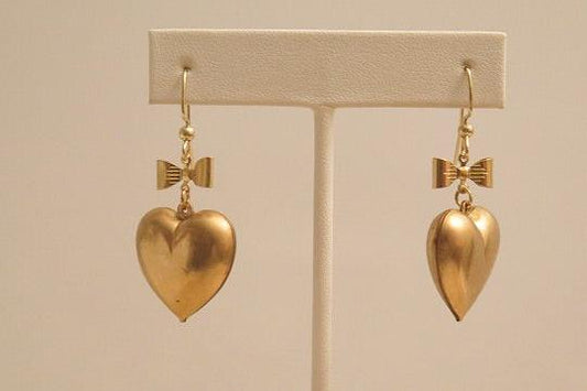 gold heart-shape earring for women