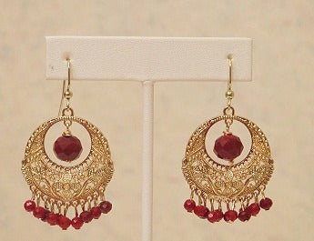 red gold Indian inspired earring