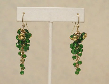 green cluster earring