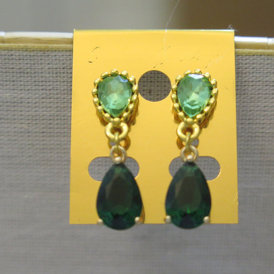 green stud earring