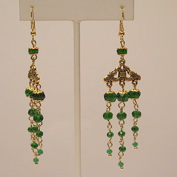 green vintage earring