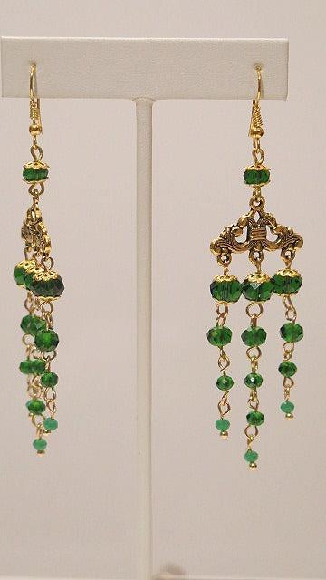 green vintage earring for women