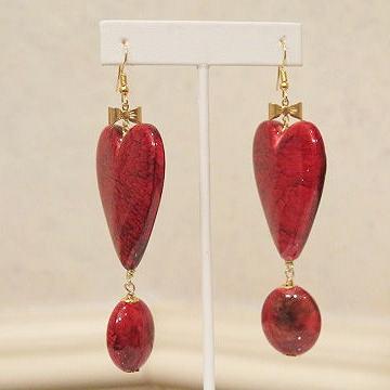 heart-shape red earring