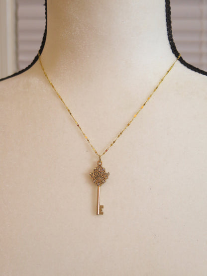 key pendant gold necklace