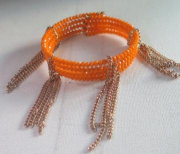 orange fringes bracelet