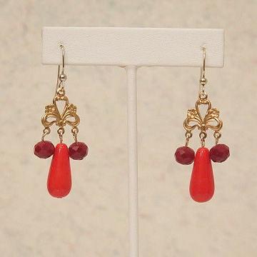 orange vintage earring