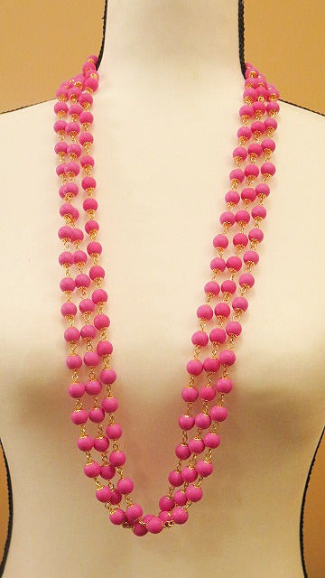 pink long necklace