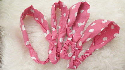 pink white headband