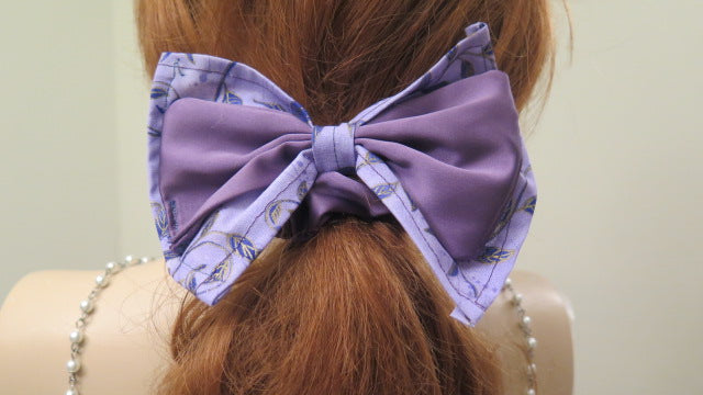 purple hair bow scrunchie