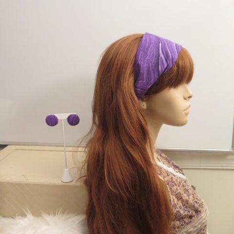 purple headband and matching earring