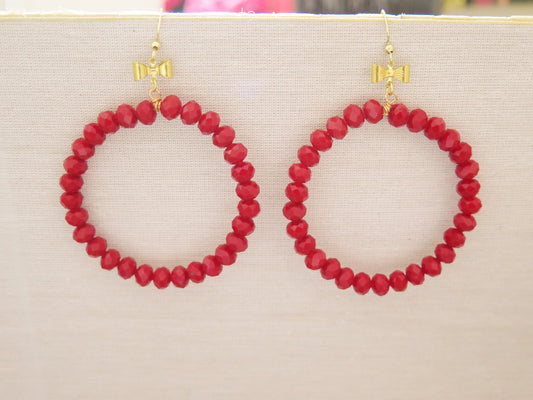 red Hoop earring