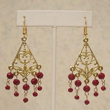 red casual wear earring