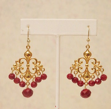 red vintage earring for women