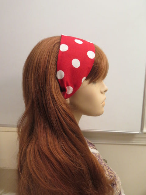 red white polka dot hair band