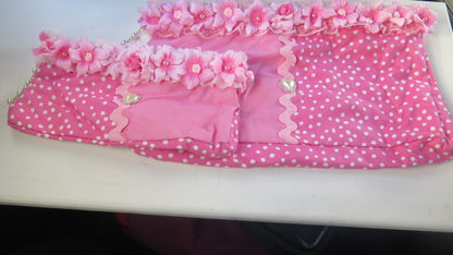 Set of Two Pink Flower Makeup & Cosmetic Travel Bags for Women
