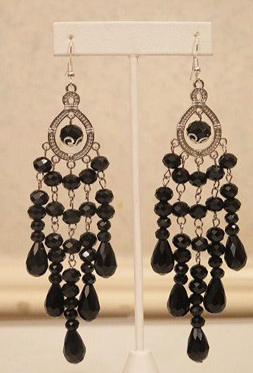 silver black earring