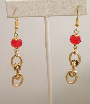 simplest red Gold earring