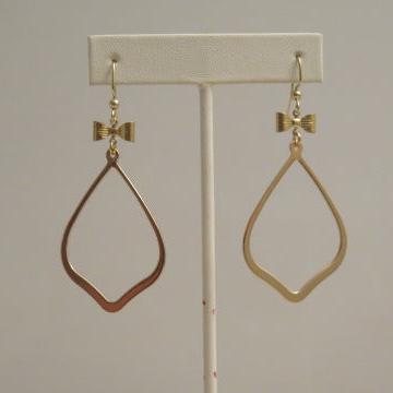  Gold tone simple statement summer earrings for women