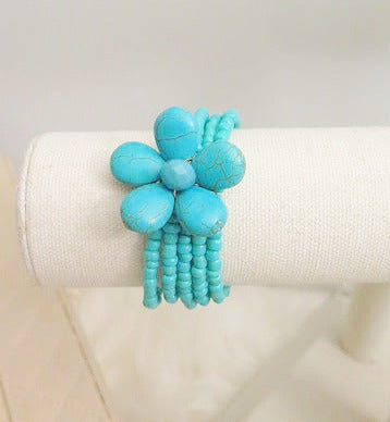 turquoise flower bracelet