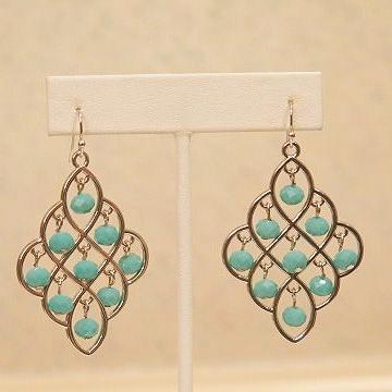 turquoise silver chandelier earring