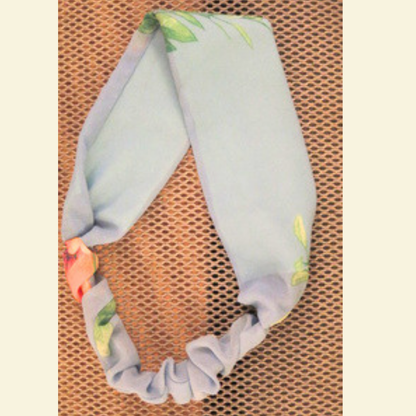 Women's Floral Chiffon Infinity Scarf & Headband Set | Blue Botanical Print | One Size Fits All Accessory Gift Set