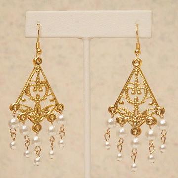 white chandelier Earring