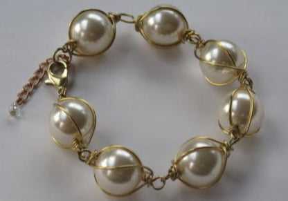 wired wrap Pearl bracelet